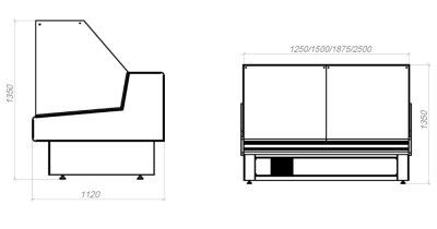 Витрина кондитерская KIFATO АЛЯСКА 1500